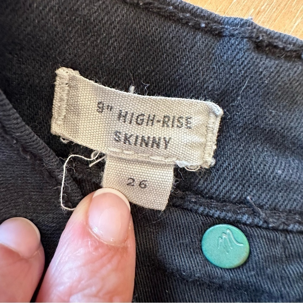 Madewell Black 9” High Rise Skinny Jeans Size 26 Black - Picture 7 of 9
